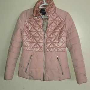 XS Andrew Marc quilted pink puffer coat